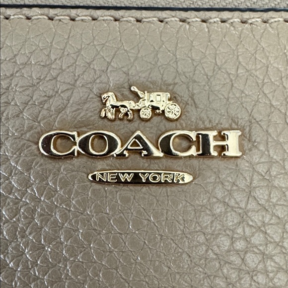 Coach Tan Pebbled Leather Wristlet Clutch - Picture 9 of 9